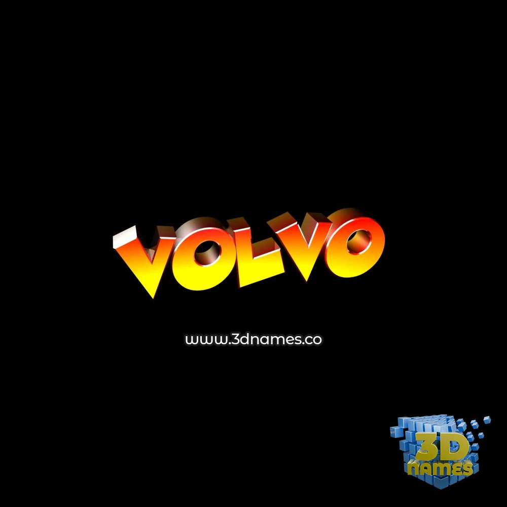 volvo in Black Background style - 3D name wallpaper