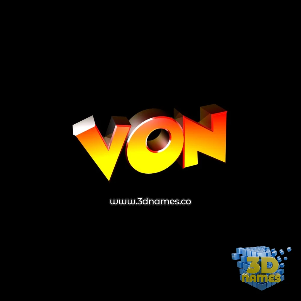 von in Black Background style - 3D name wallpaper