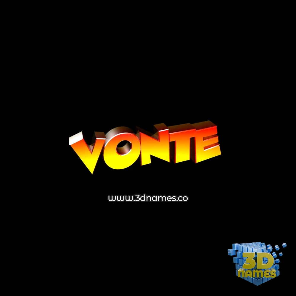 vonte in Black Background style - 3D name wallpaper