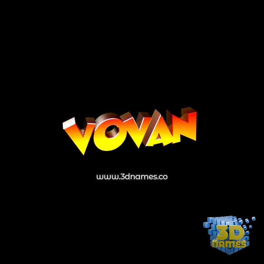 vovan in Black Background style - 3D name wallpaper