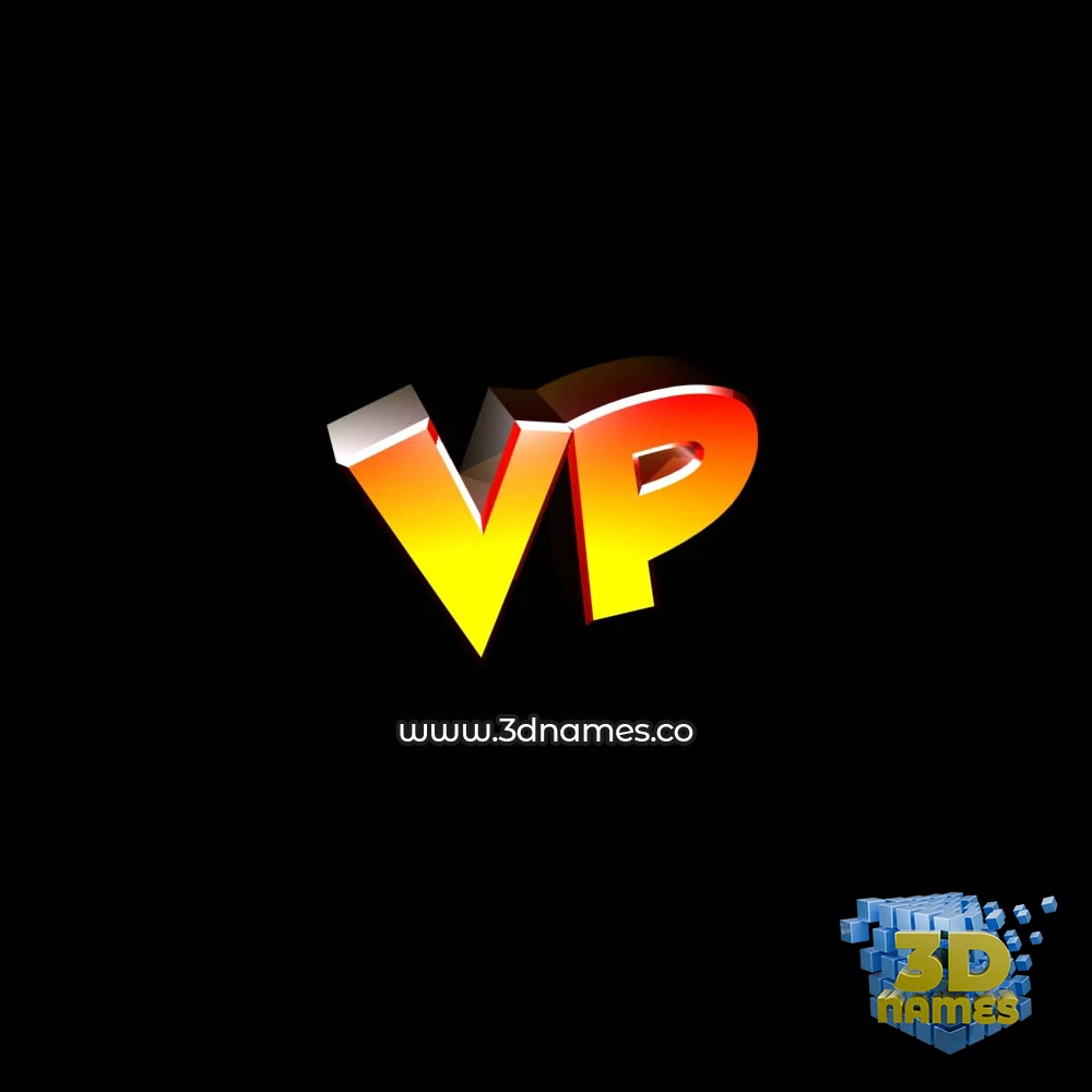 vp in Black Background style - 3D name wallpaper