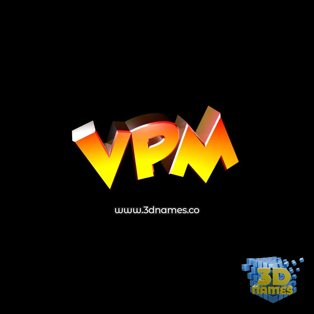 vpm in Black Background style - 3D name wallpaper