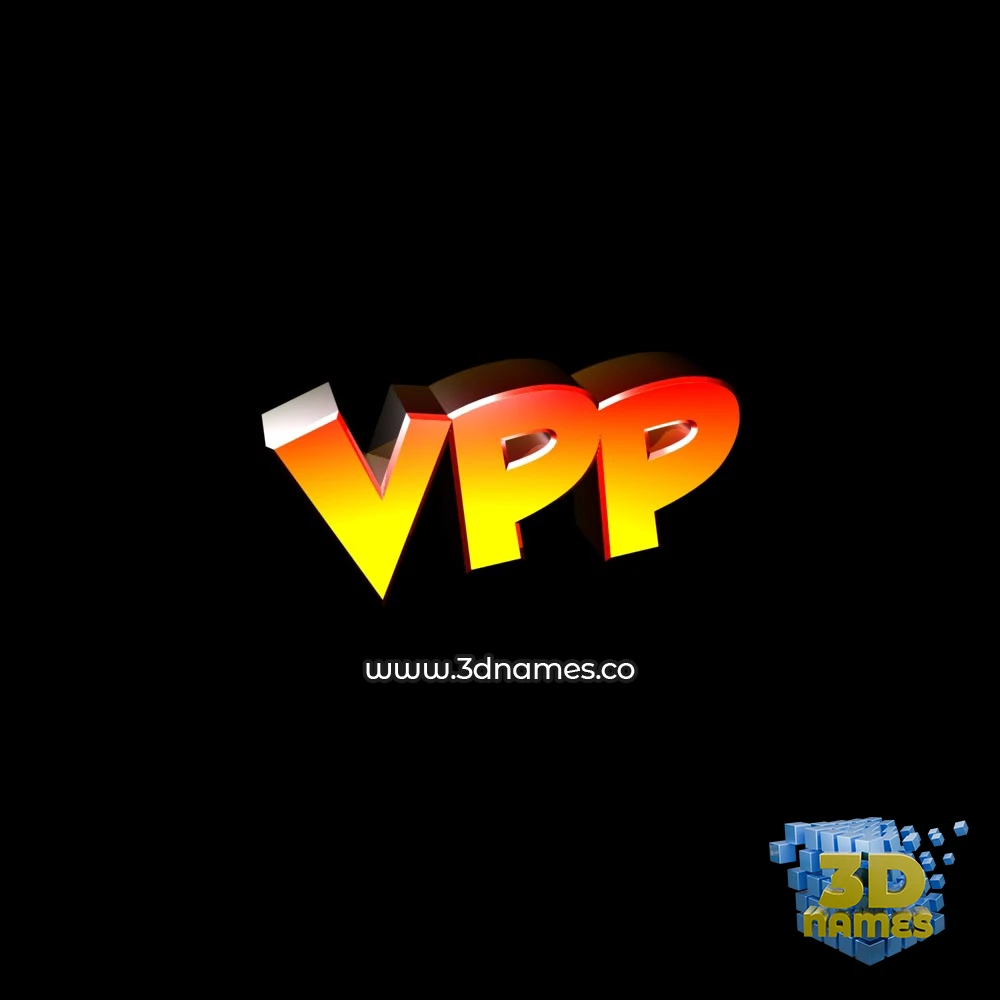 vpp in Black Background style - 3D name wallpaper