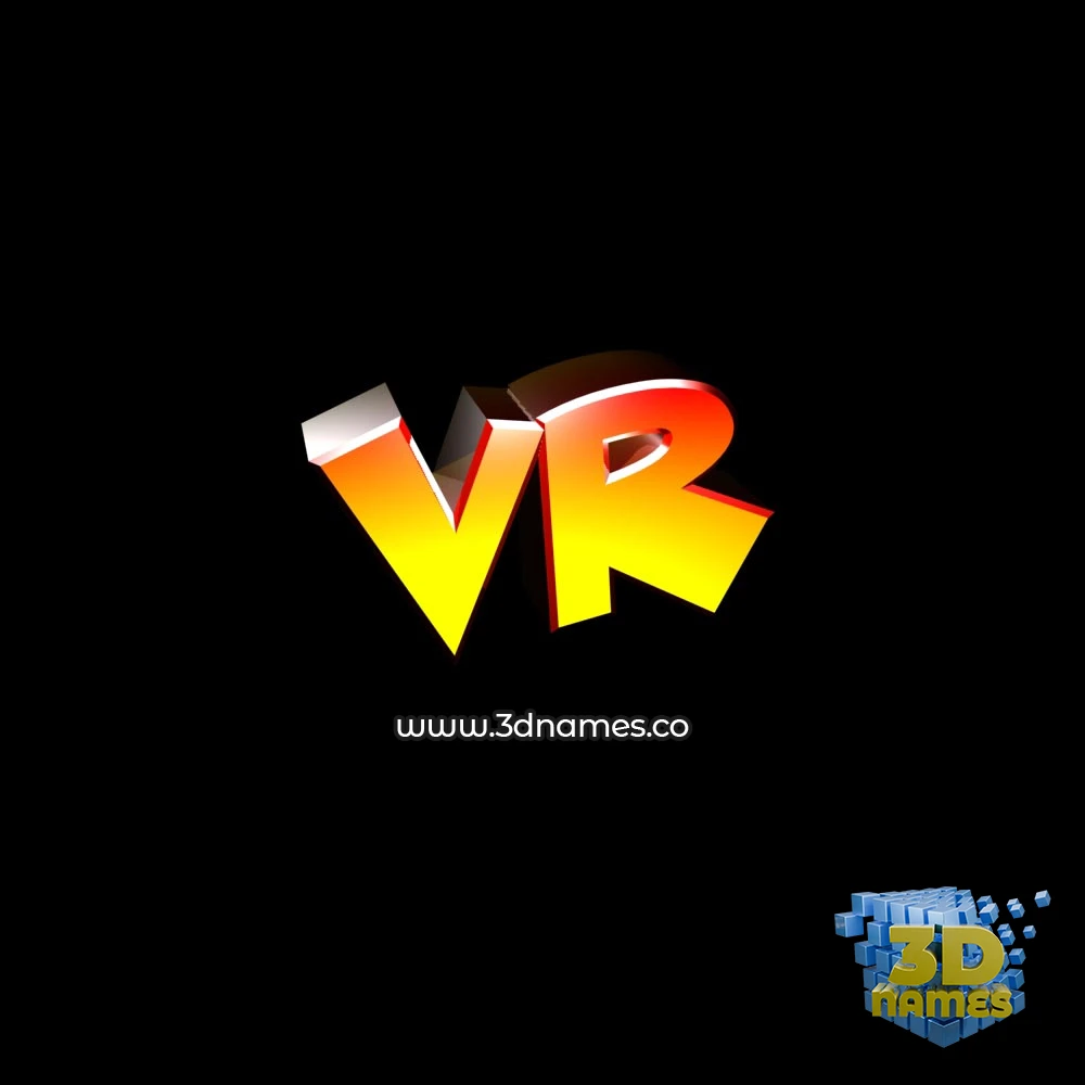 vr in Black Background style - 3D name wallpaper