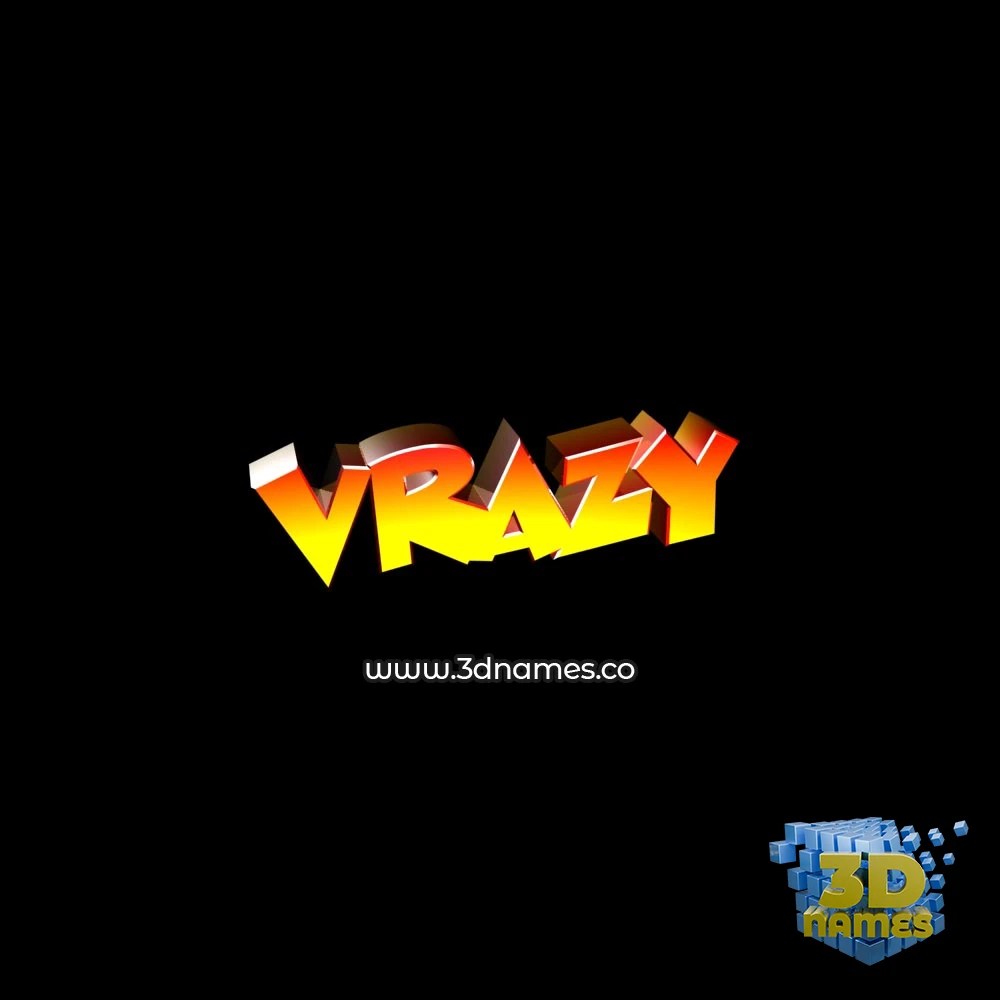 vrazy in Black Background style - 3D name wallpaper