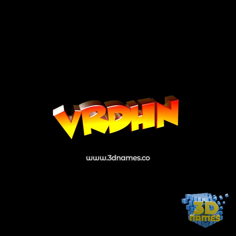 vrdhn in Black Background style - 3D name wallpaper