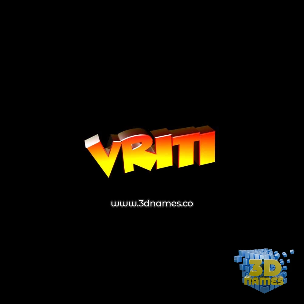 vriti in Black Background style - 3D name wallpaper