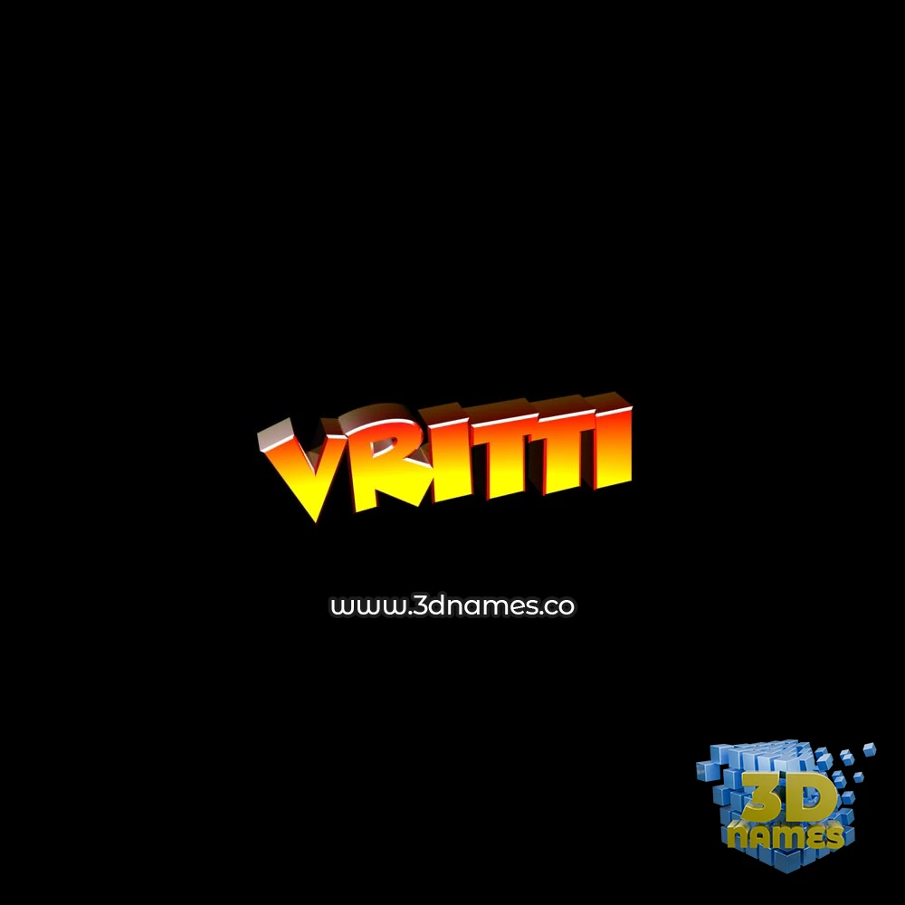 vritti in Black Background style - 3D name wallpaper