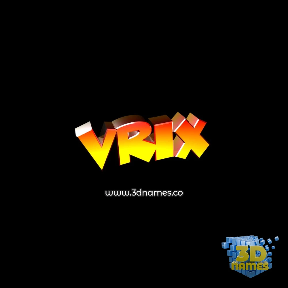vrix in Black Background style - 3D name wallpaper