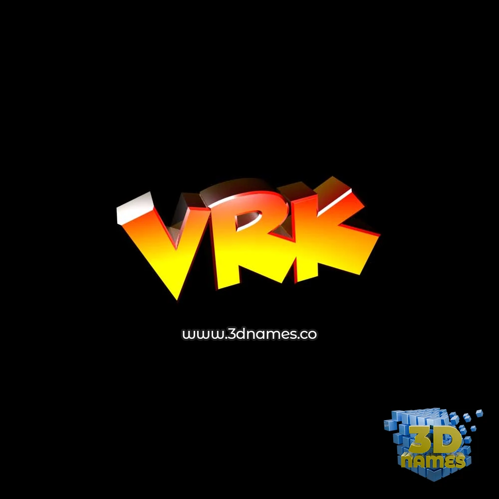 vrk in Black Background style - 3D name wallpaper