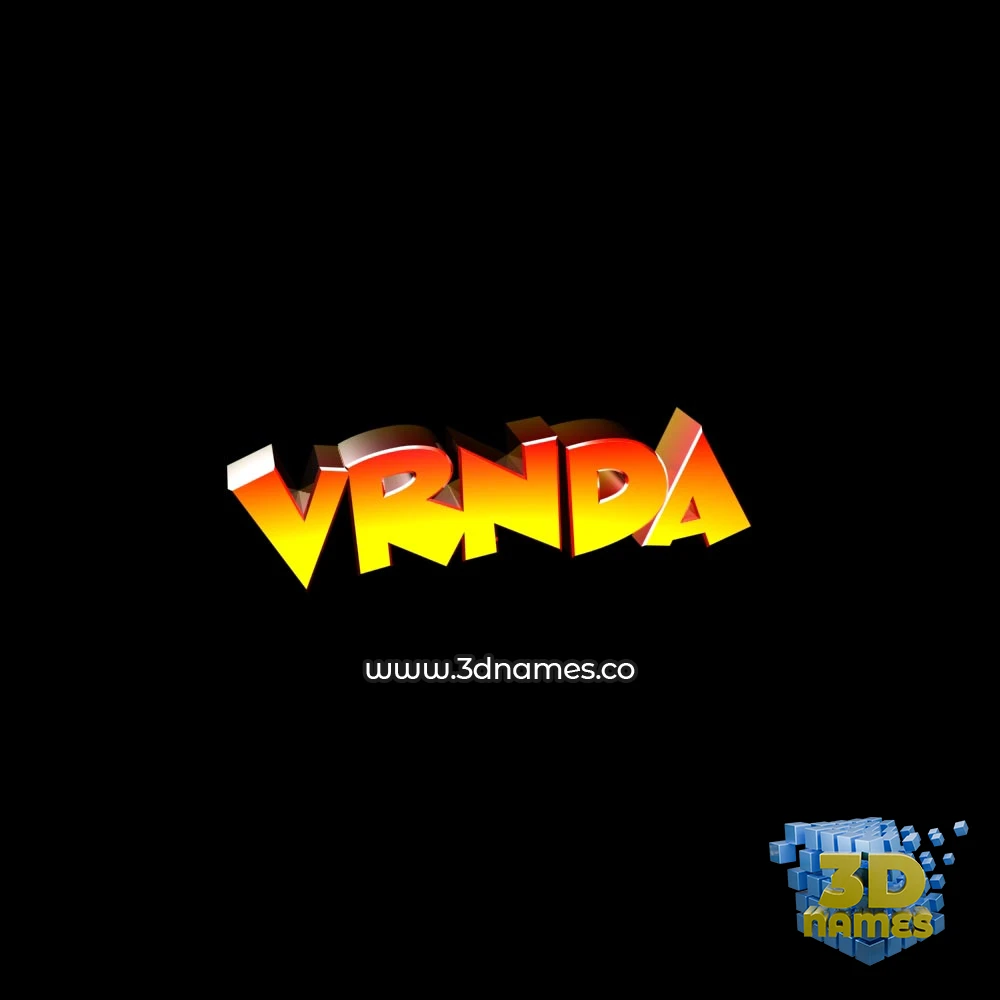 vrnda in Black Background style - 3D name wallpaper