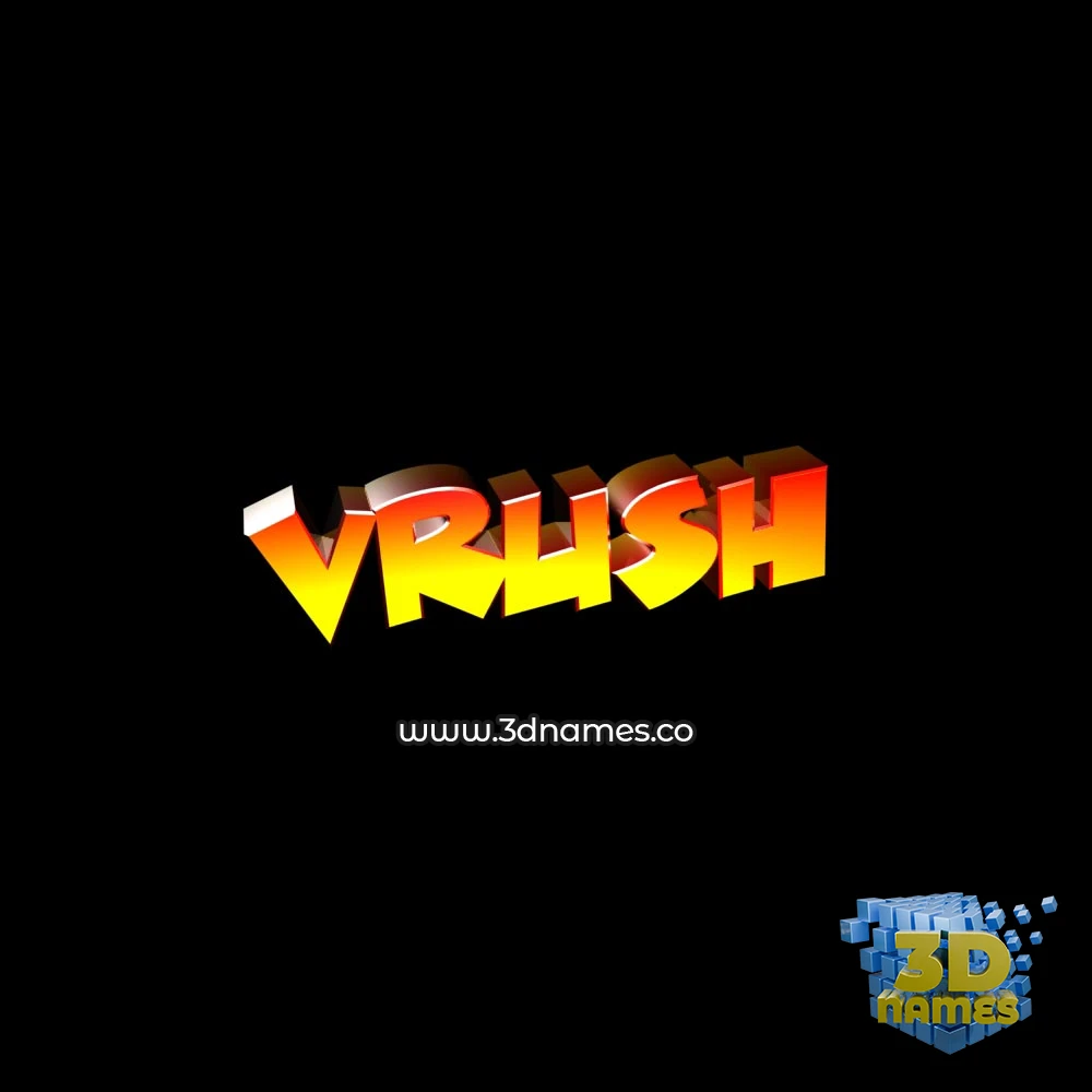 vrush in Black Background style - 3D name wallpaper