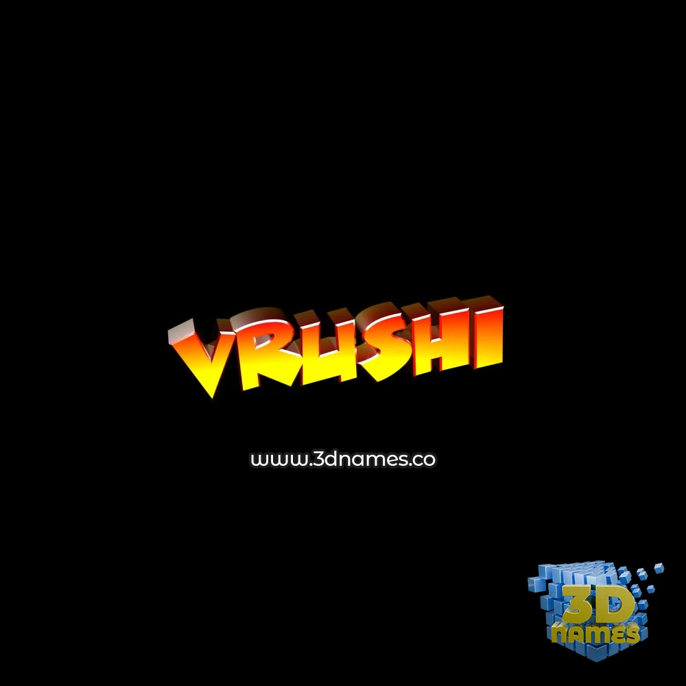 vrushi in Black Background style - 3D name wallpaper