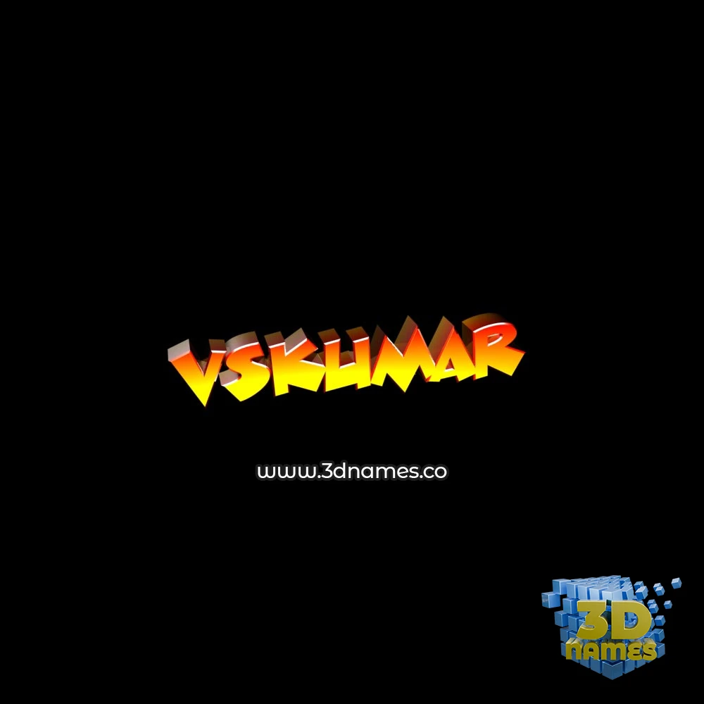 vskumar in Black Background style - 3D name wallpaper