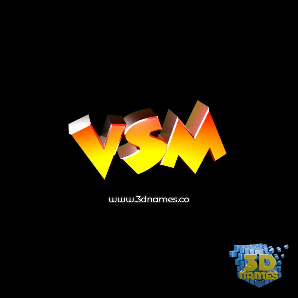 vsm in Black Background style - 3D name wallpaper