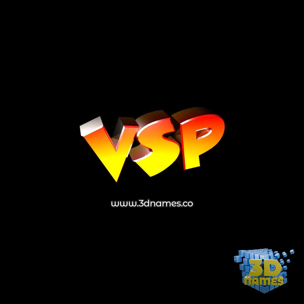 vsp in Black Background style - 3D name wallpaper