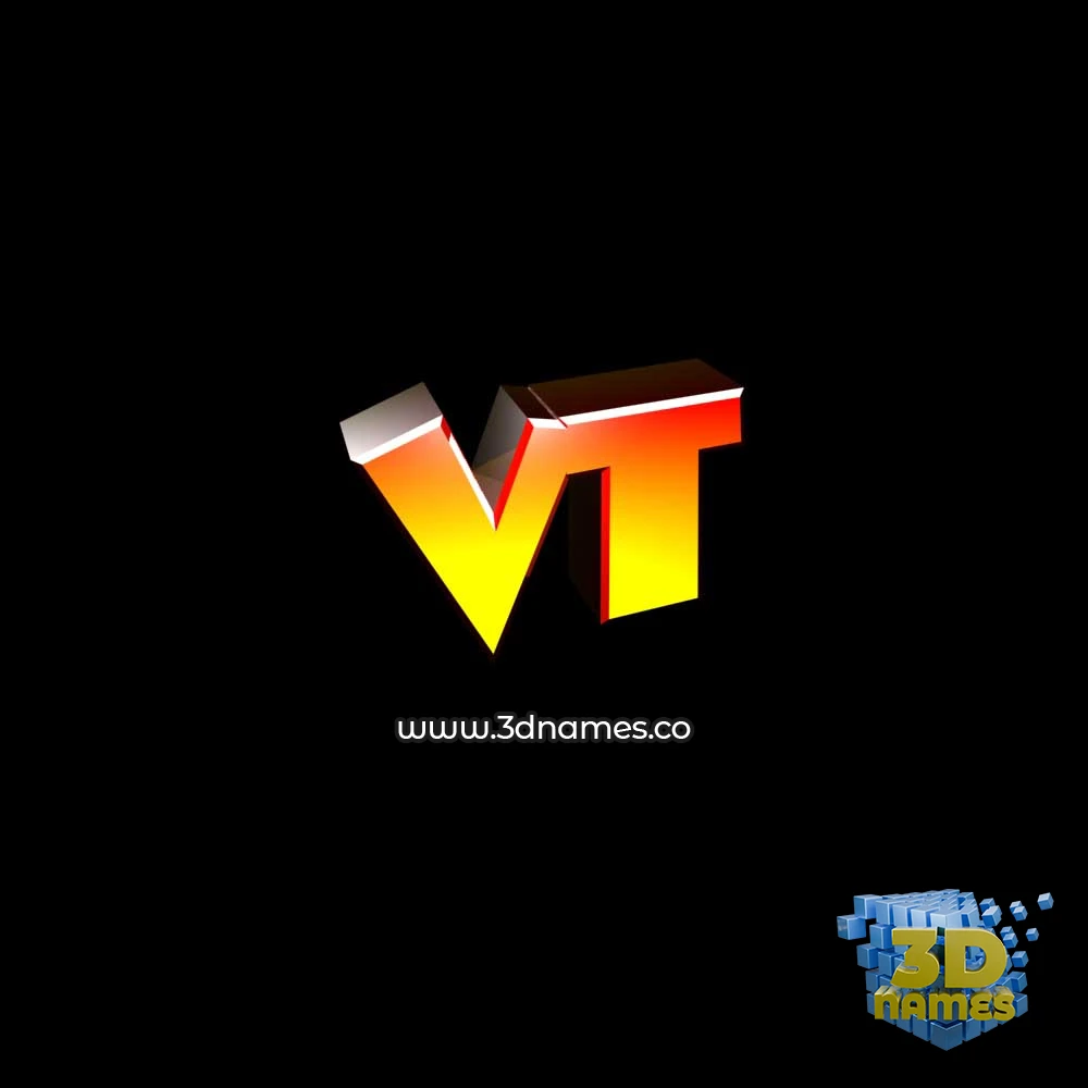 vt in Black Background style - 3D name wallpaper