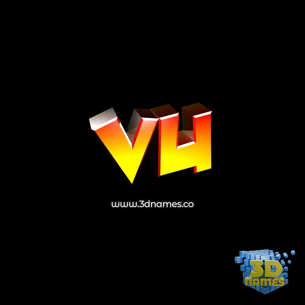 vu in Black Background style - 3D name wallpaper