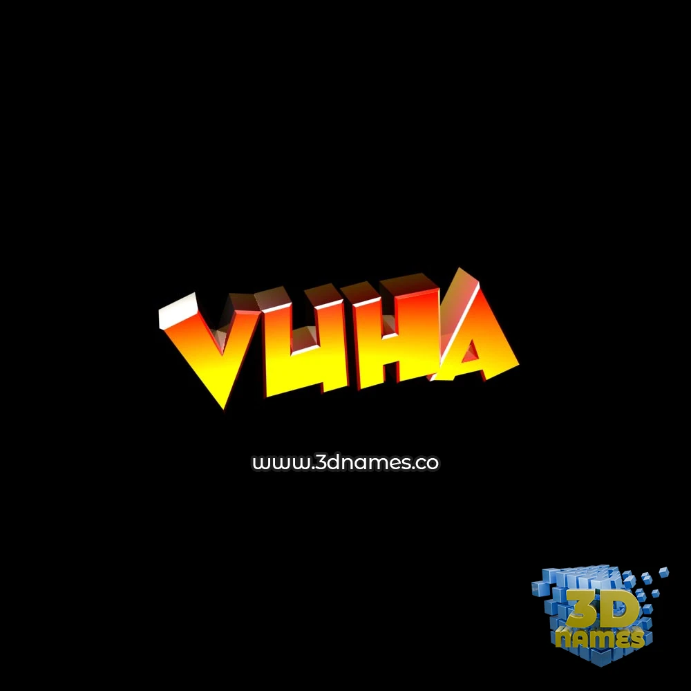 vuha in Black Background style - 3D name wallpaper