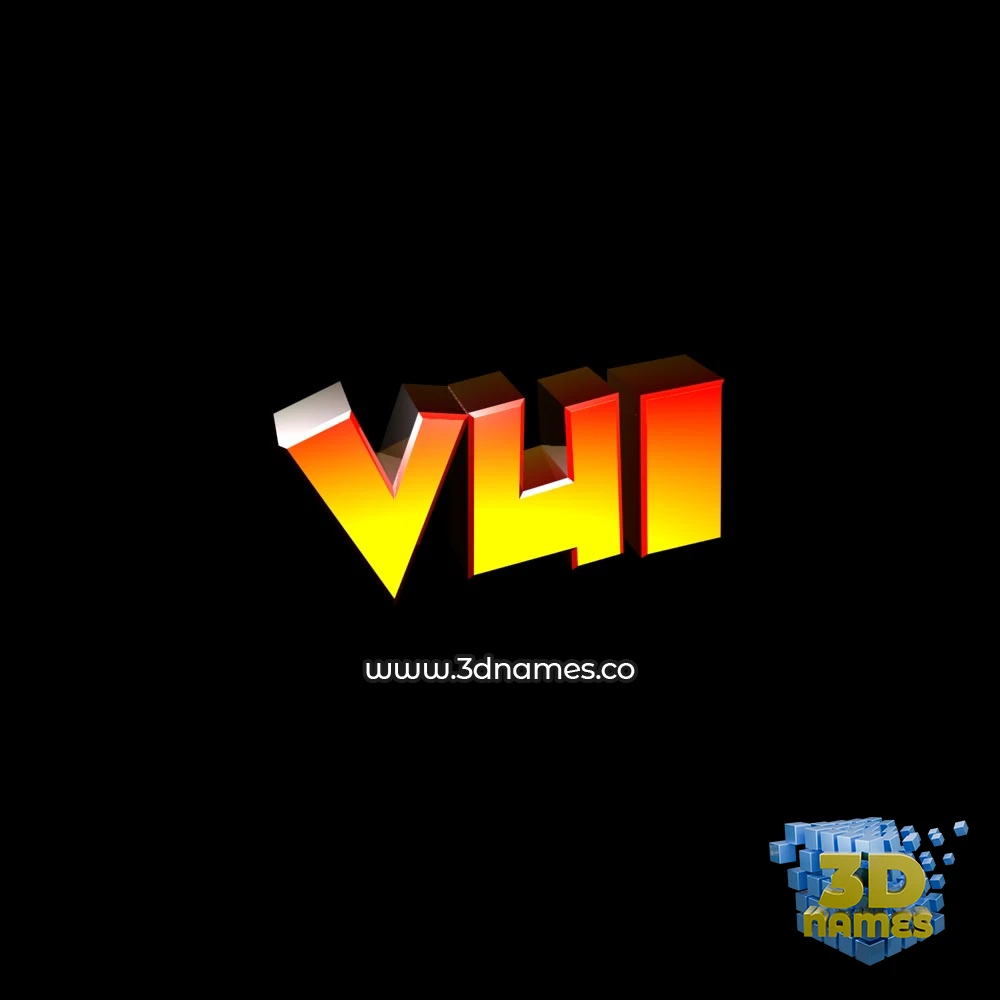 vui in Black Background style - 3D name wallpaper
