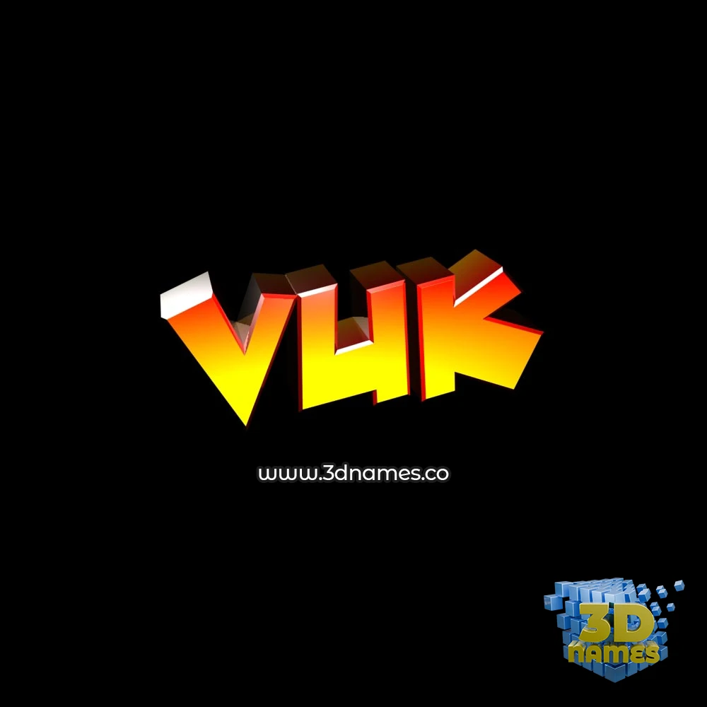 vuk in Black Background style - 3D name wallpaper