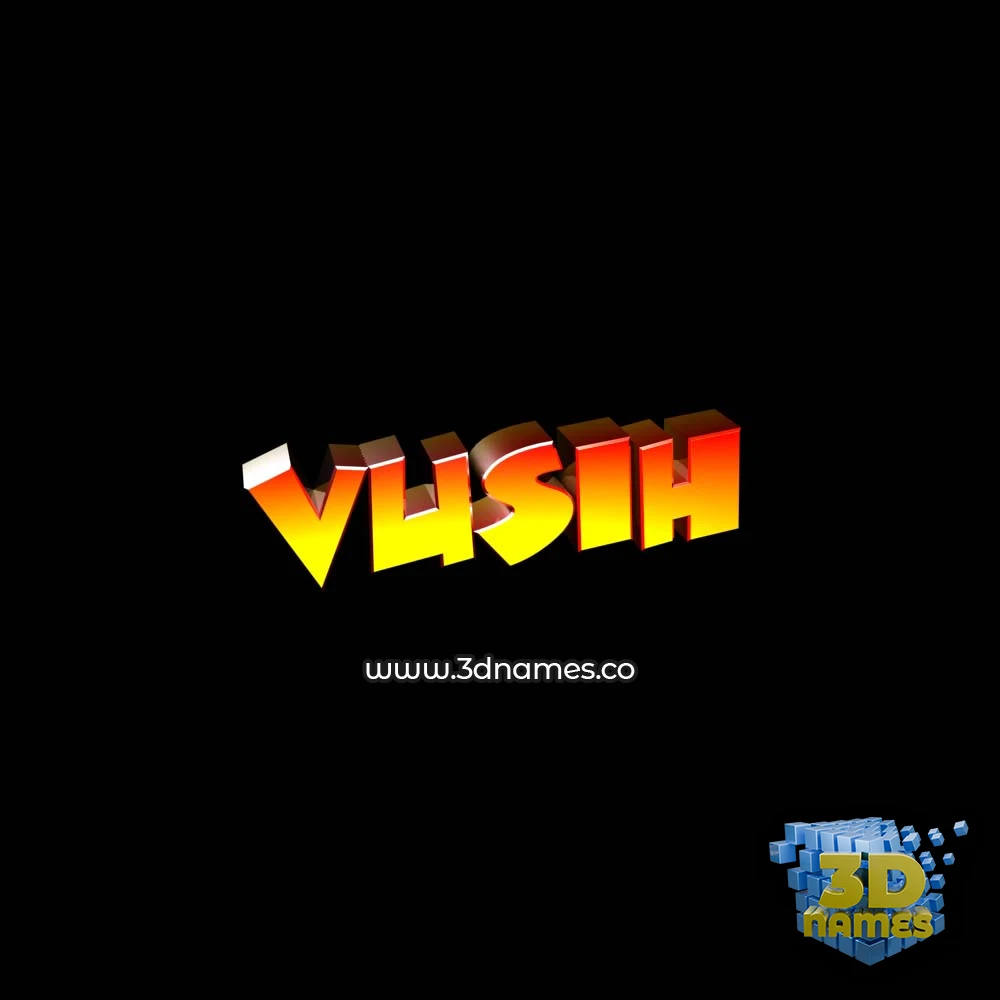 vusih in Black Background style - 3D name wallpaper
