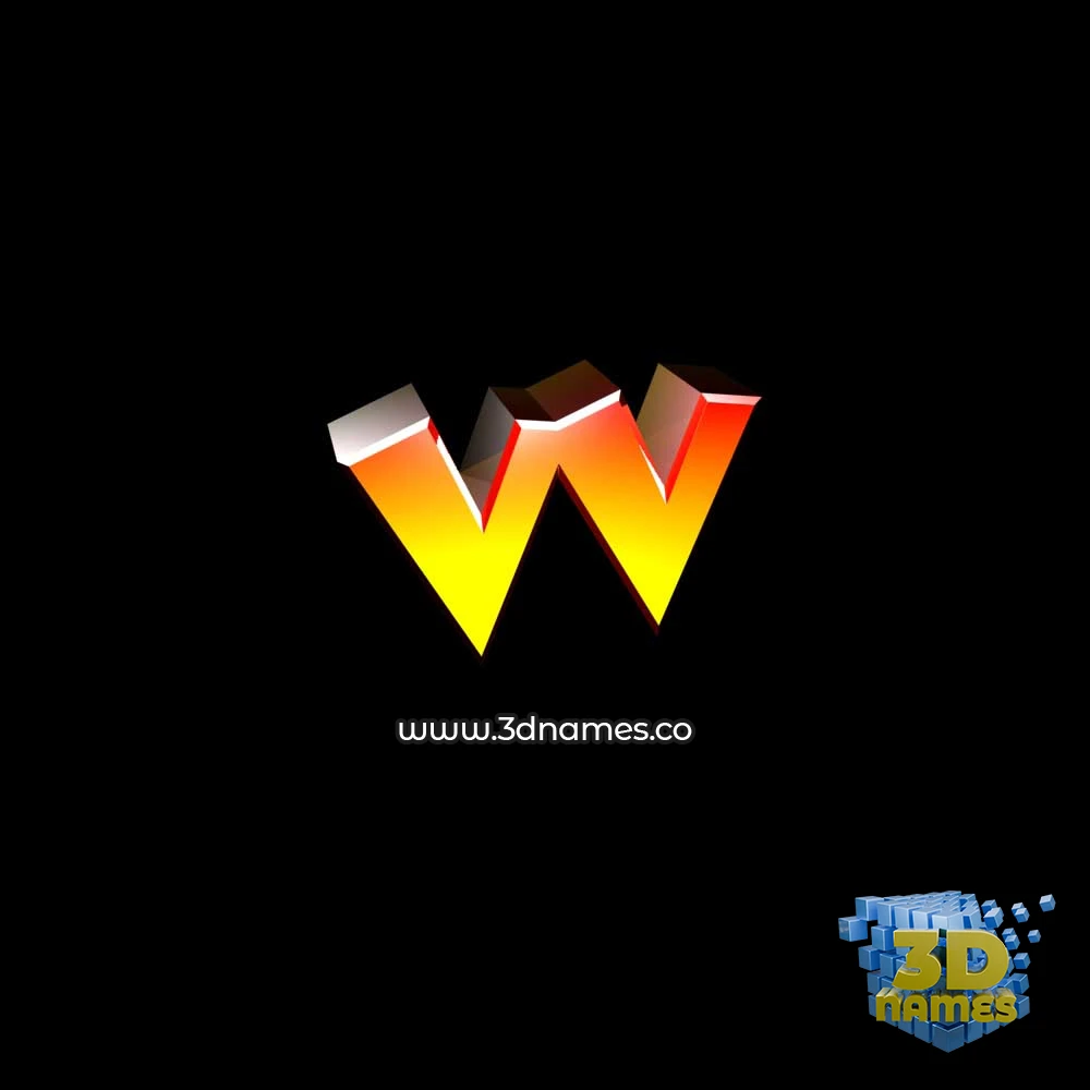 vv in Black Background style - 3D name wallpaper