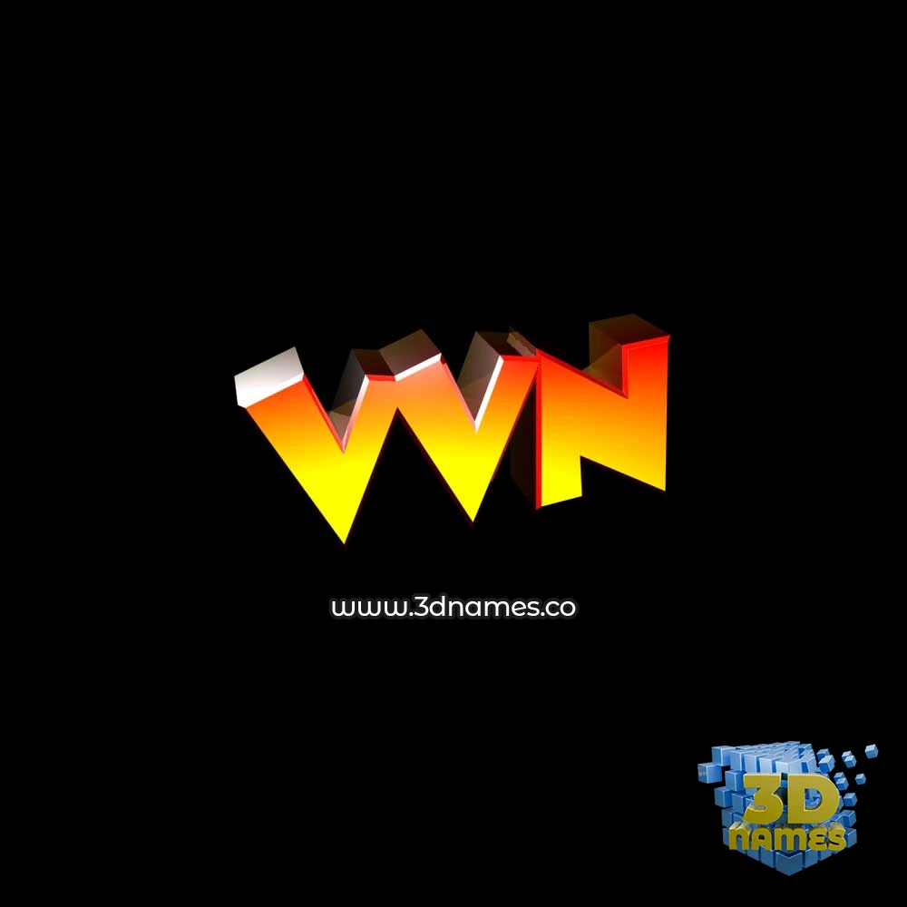 vvn in Black Background style - 3D name wallpaper