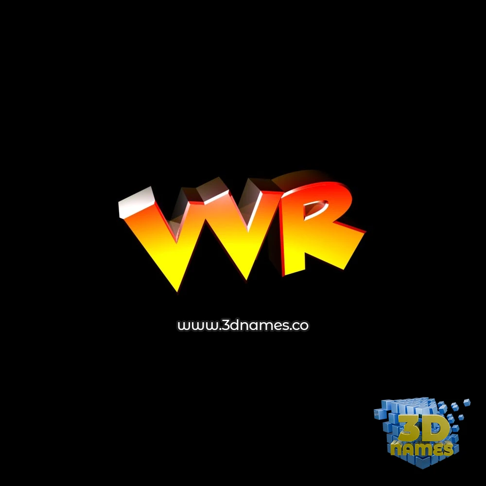 vvr in Black Background style - 3D name wallpaper