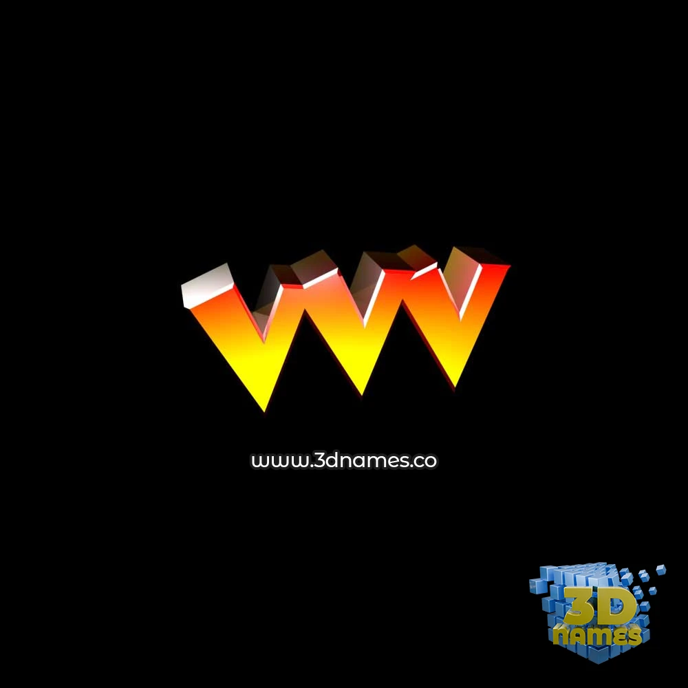 vvv in Black Background style - 3D name wallpaper