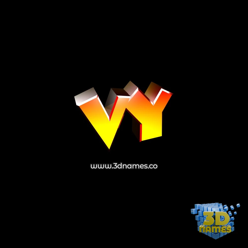 vy in Black Background style - 3D name wallpaper