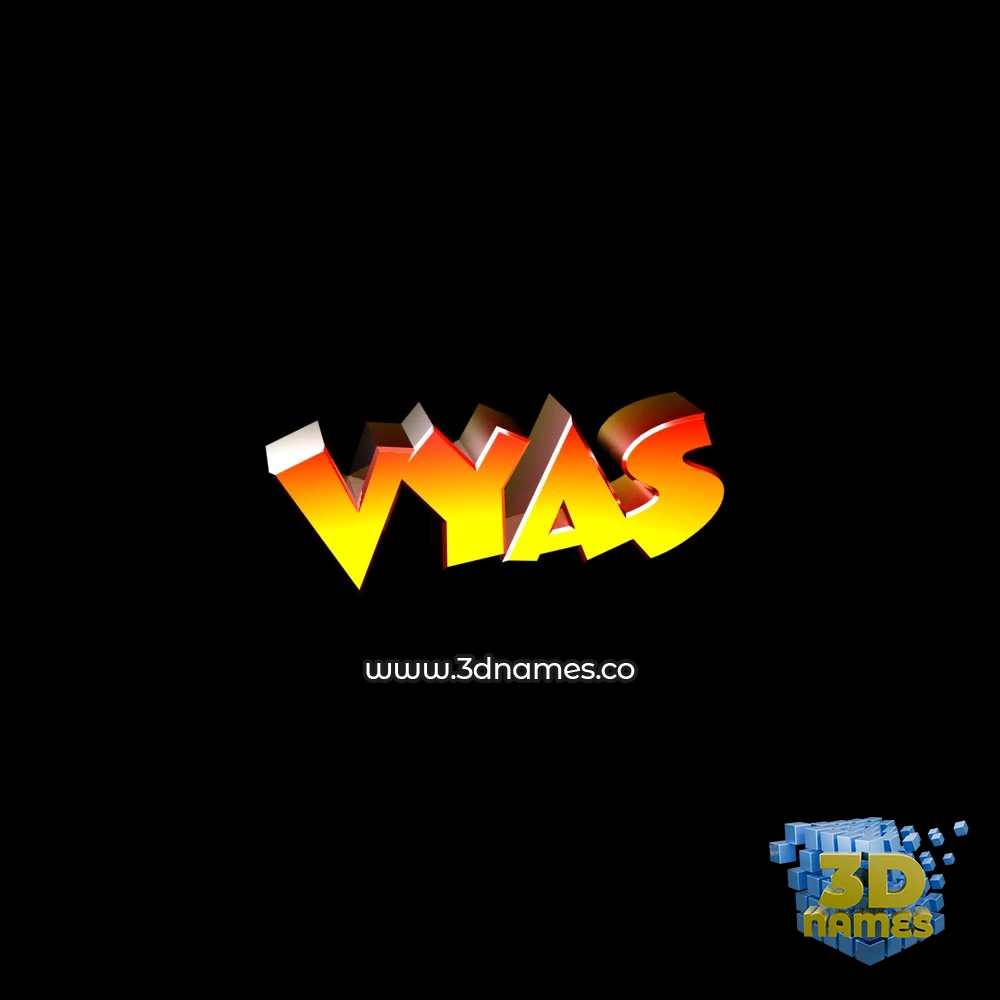 vyas in Black Background style - 3D name wallpaper