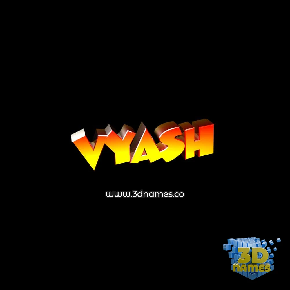 vyash in Black Background style - 3D name wallpaper