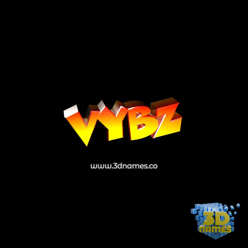 vybz in Black Background style - 3D name wallpaper