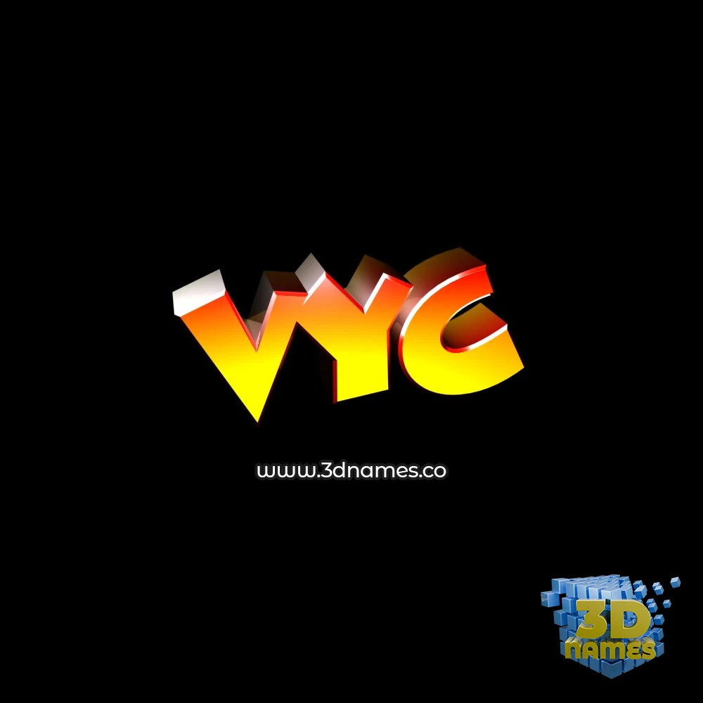 vyc in Black Background style - 3D name wallpaper
