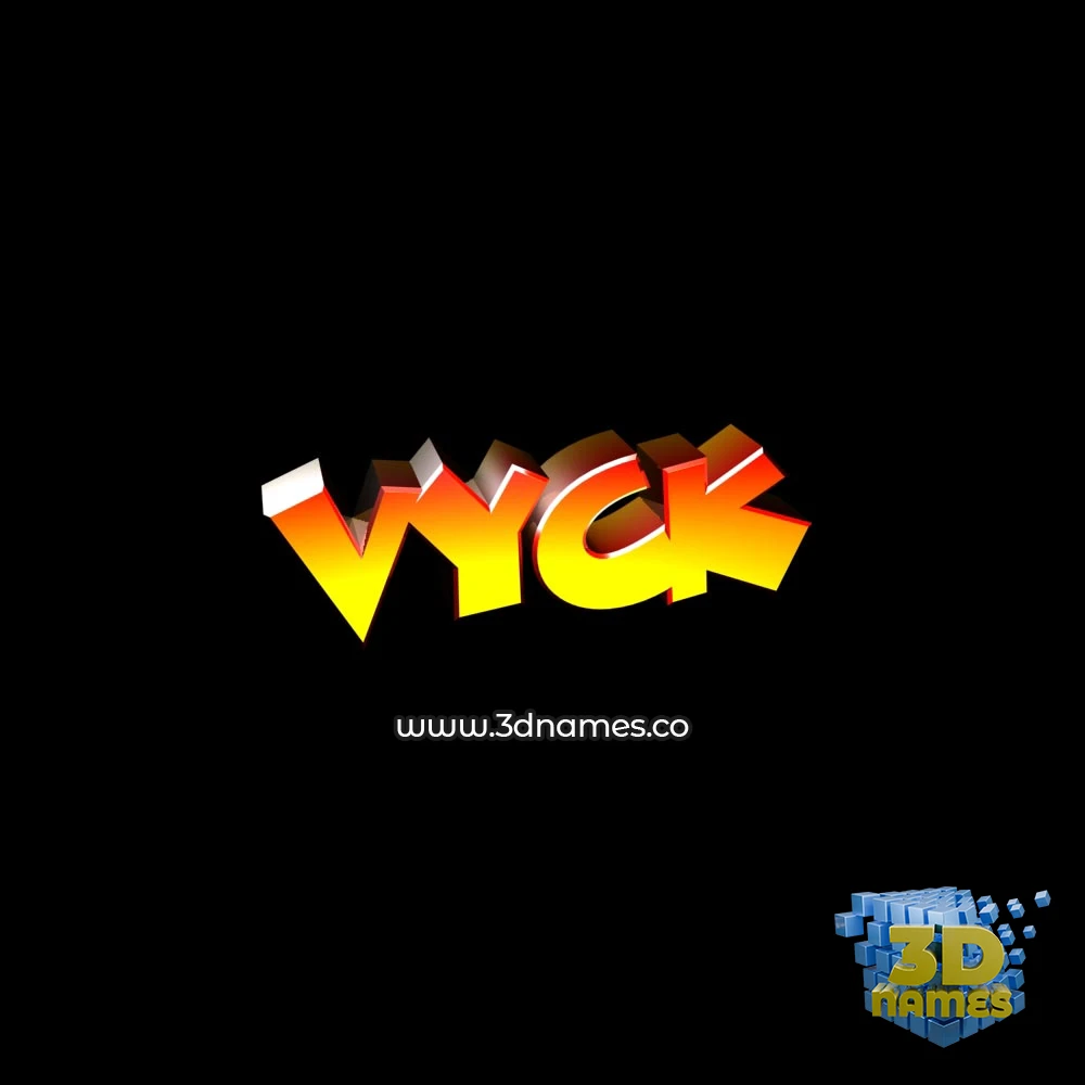 vyck in Black Background style - 3D name wallpaper