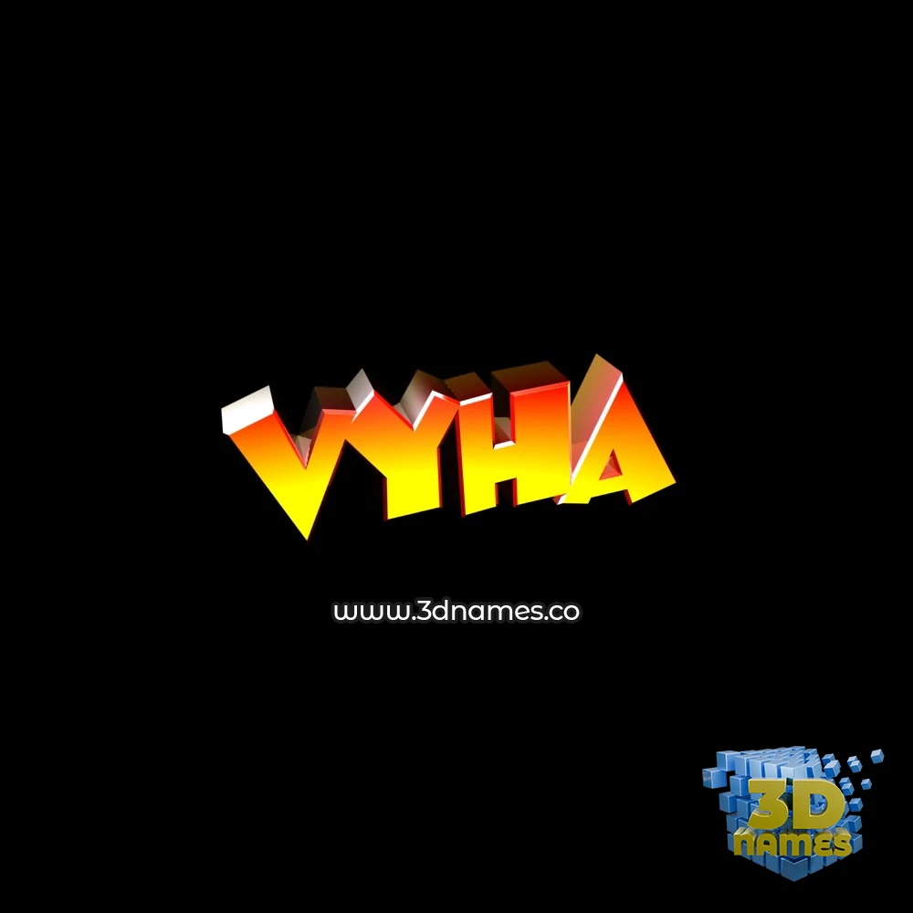vyha in Black Background style - 3D name wallpaper