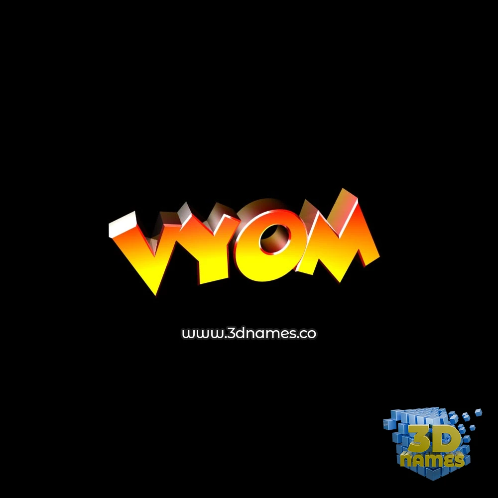 vyom in Black Background style - 3D name wallpaper