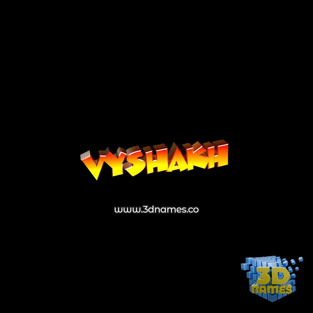 vyshakh in Black Background style - 3D name wallpaper