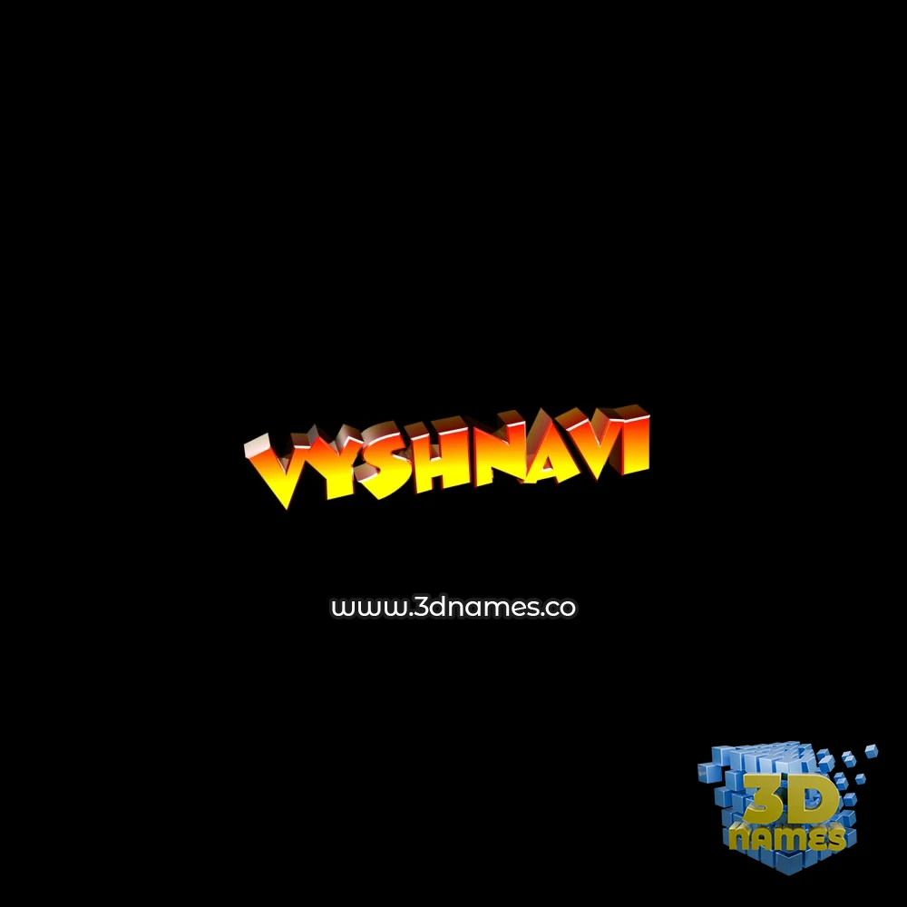 vyshnavi in Black Background style - 3D name wallpaper