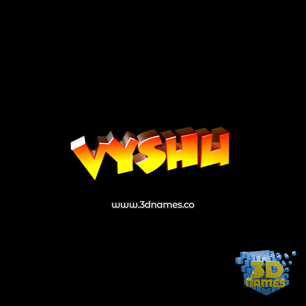 vyshu in Black Background style - 3D name wallpaper