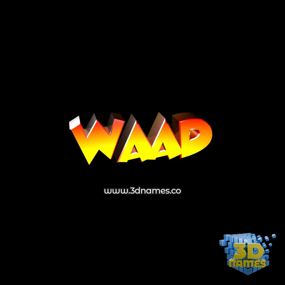 waad in Black Background style - 3D name wallpaper