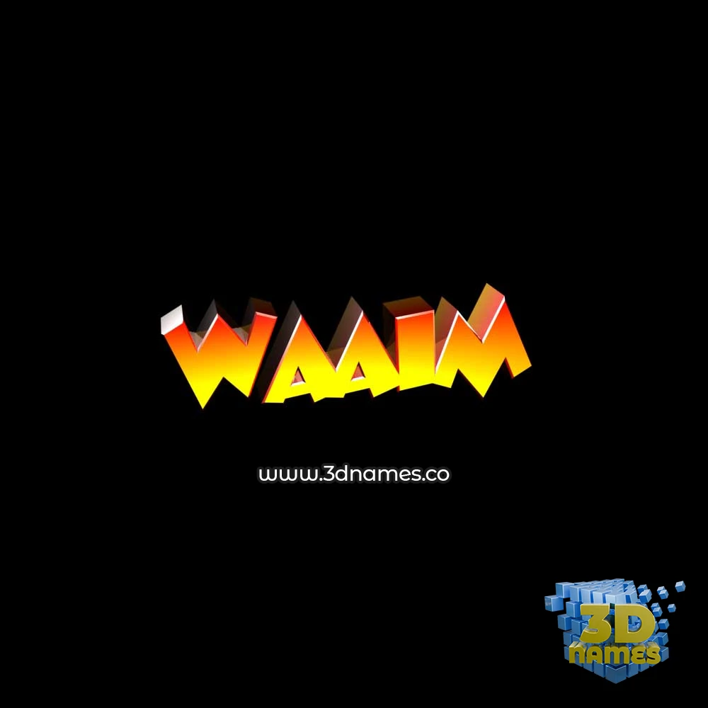 waaim in Black Background style - 3D name wallpaper