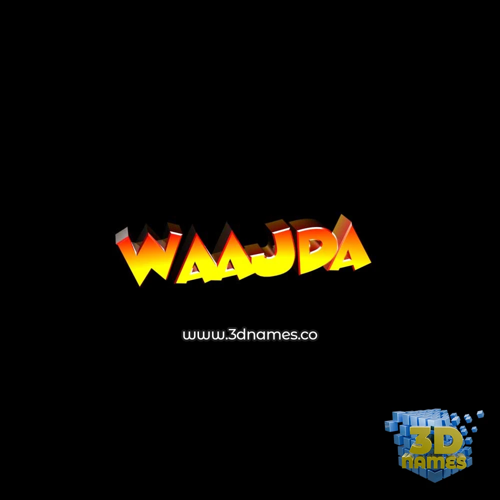 waajda in Black Background style - 3D name wallpaper