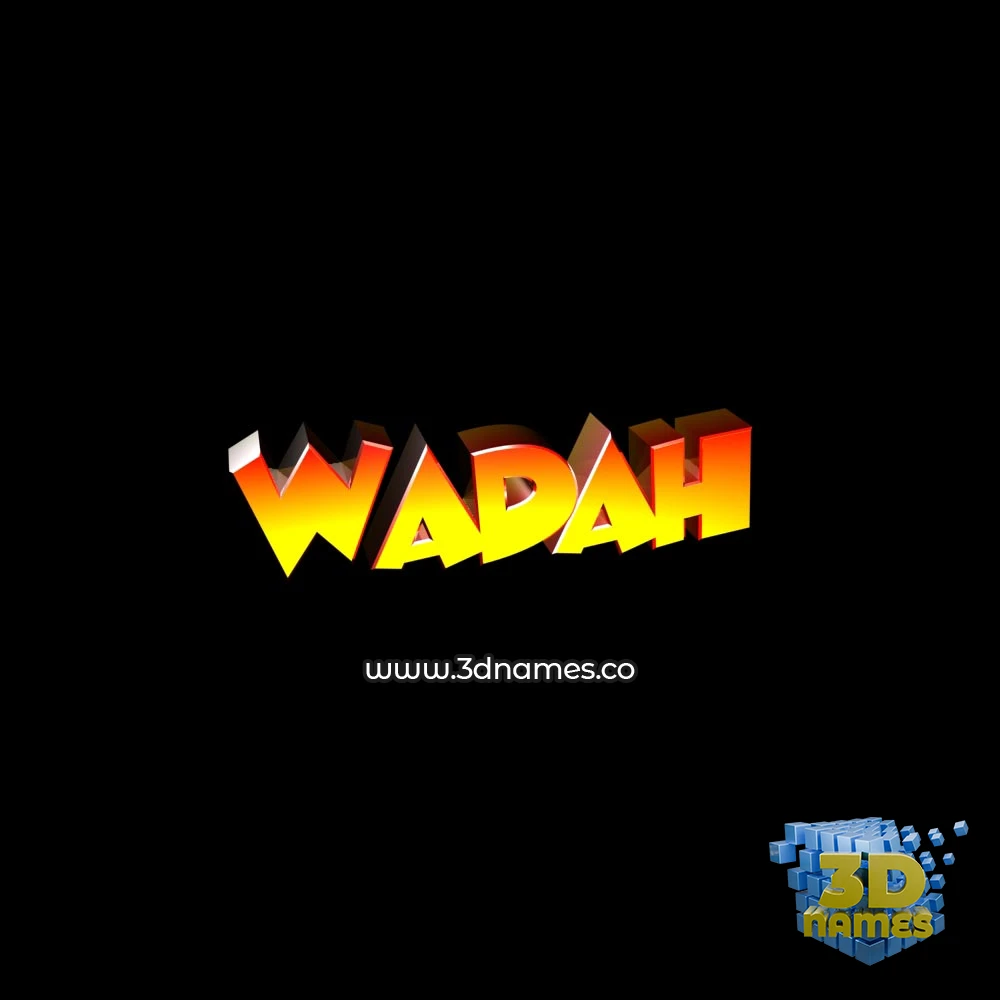 wadah in Black Background style - 3D name wallpaper