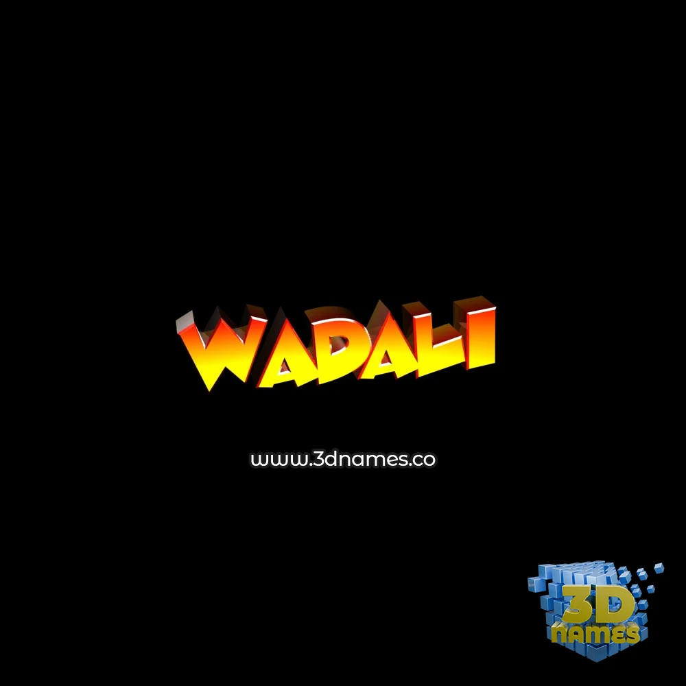wadali in Black Background style - 3D name wallpaper