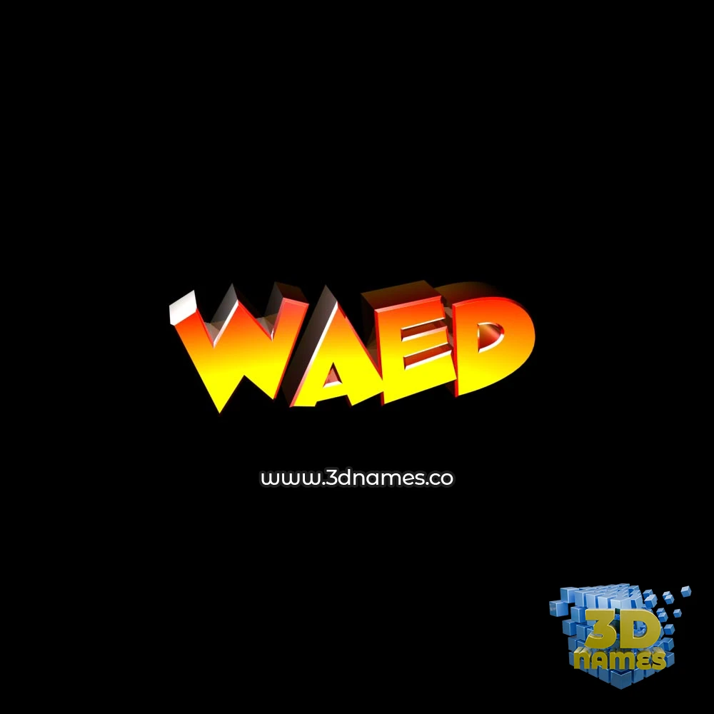 waed in Black Background style - 3D name wallpaper