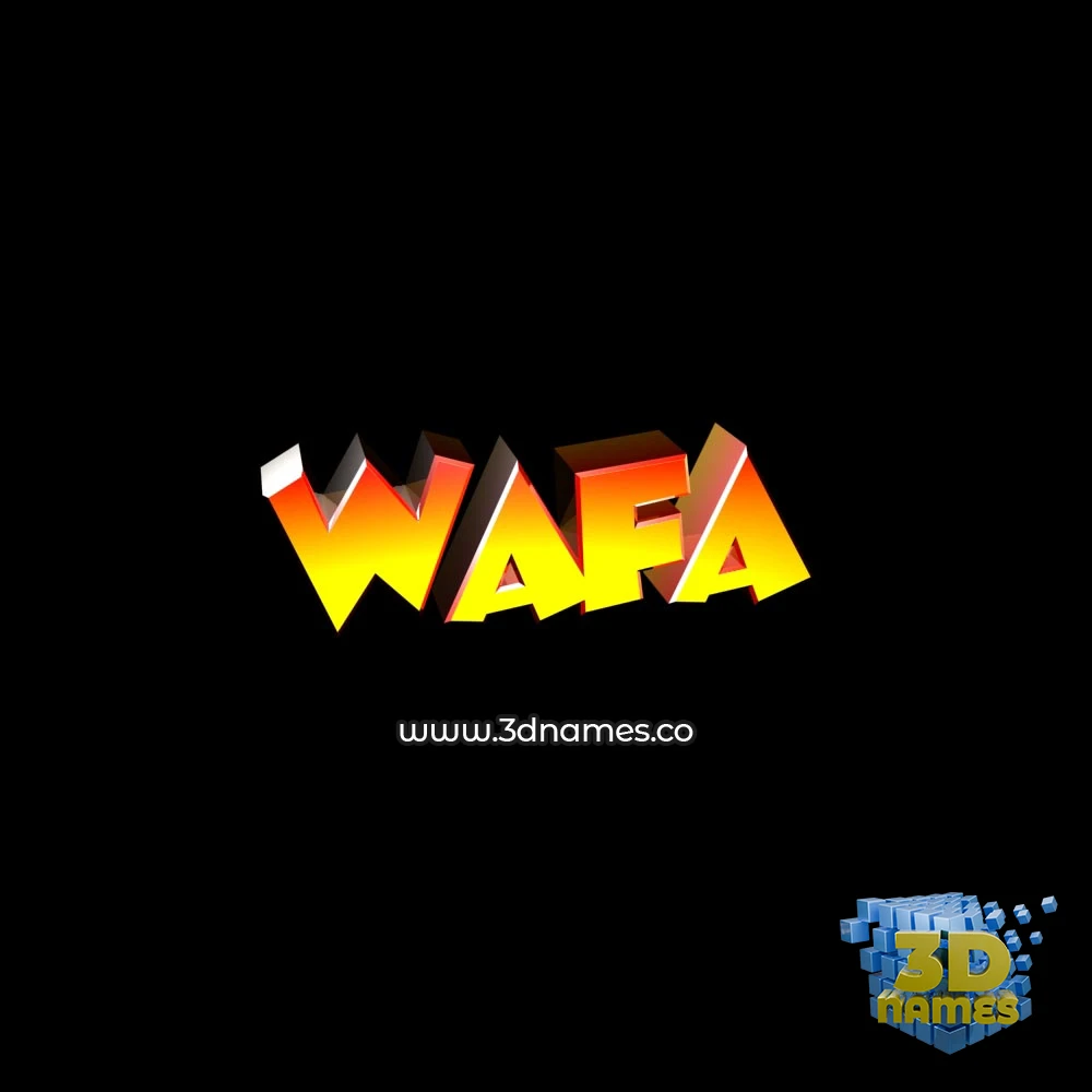 wafa in Black Background style - 3D name wallpaper