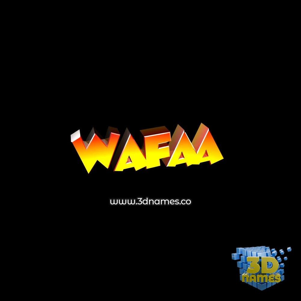 wafaa in Black Background style - 3D name wallpaper