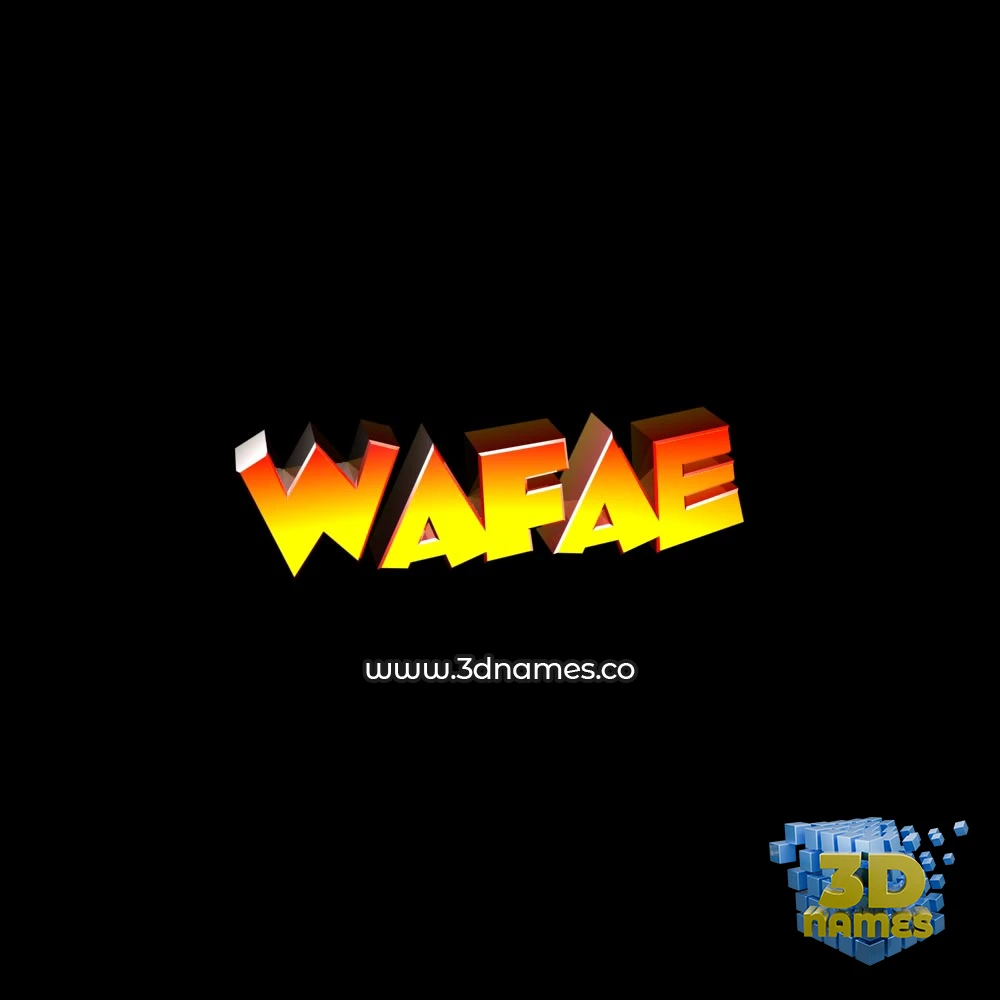 wafae in Black Background style - 3D name wallpaper